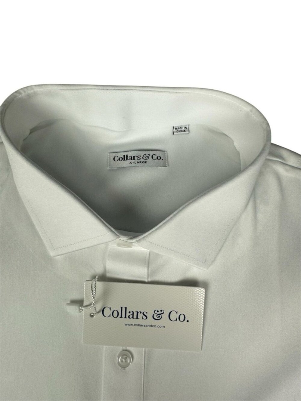 Collars & Co. Mens Dress Collar Polo Shirt White XL NWT Short Sleeve Firm Collar